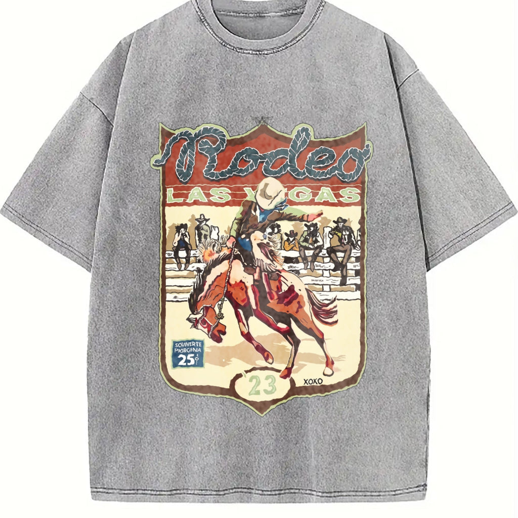 Las Vegas Rodeo Cowboy Vintage Washed T-Shirt product image 5