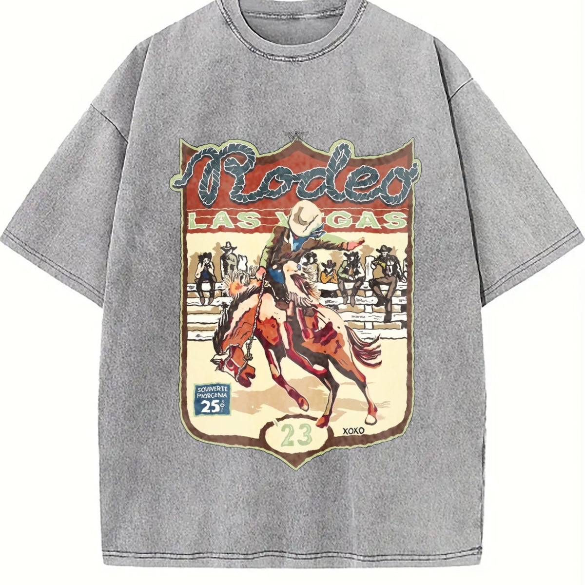 Las Vegas Rodeo Cowboy Vintage Washed T-Shirt product image 5