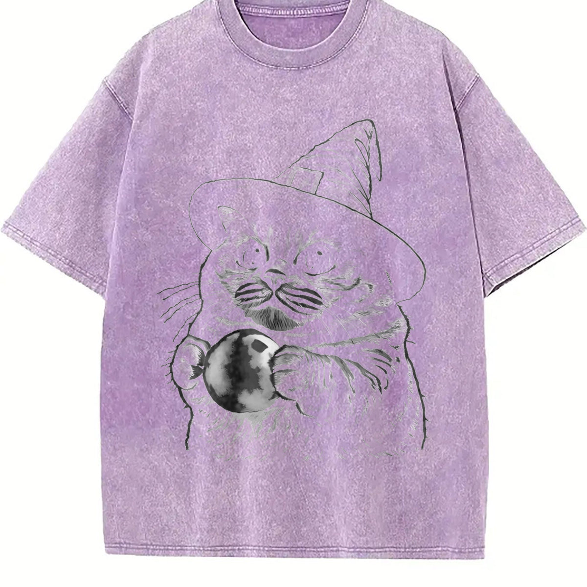 Witch Cat Vintage Washed T-Shirt product image 6