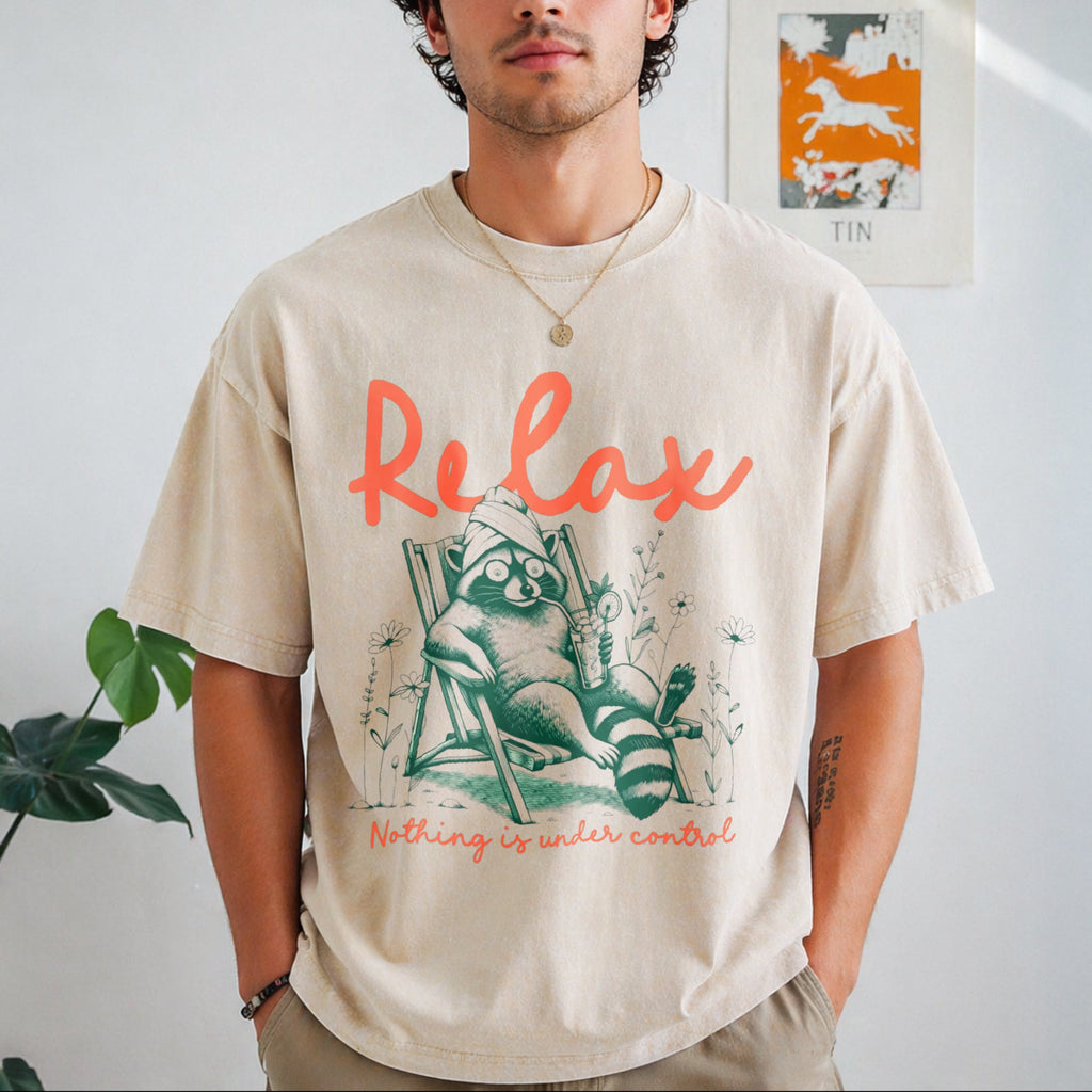 Chill Raccoon Vintage Washed T-Shirt product image 1