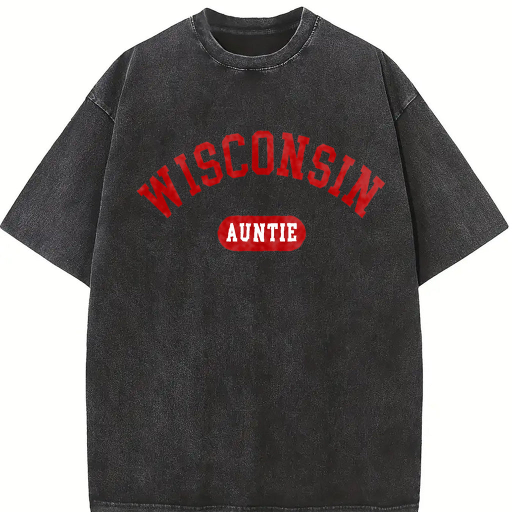 Wisconsin Auntie Vintage Washed T-Shirt product image 2