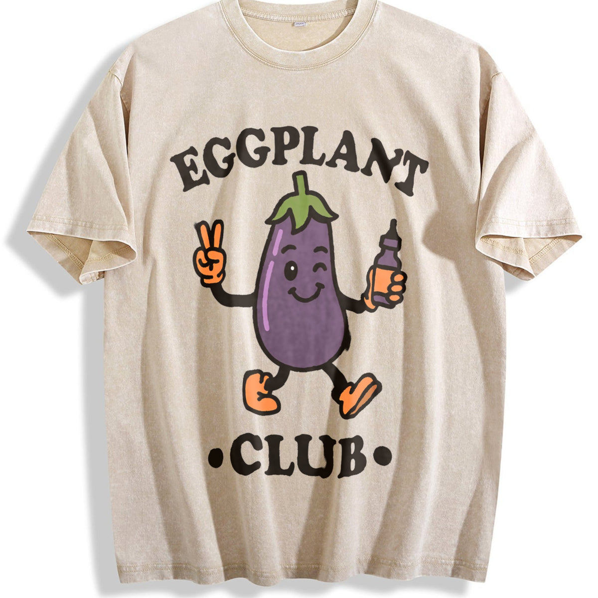 Eggplant Club Funny Veggie Lover Cartoon Vintage Washed product image 1