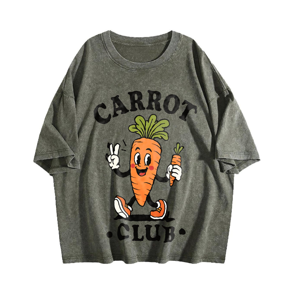 Carrot Club Funny Veggie Lover Cartoon Vintage Washed product image 4