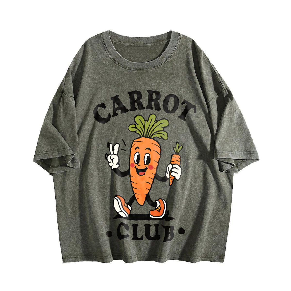 Carrot Club Funny Veggie Lover Cartoon Vintage Washed product image 4