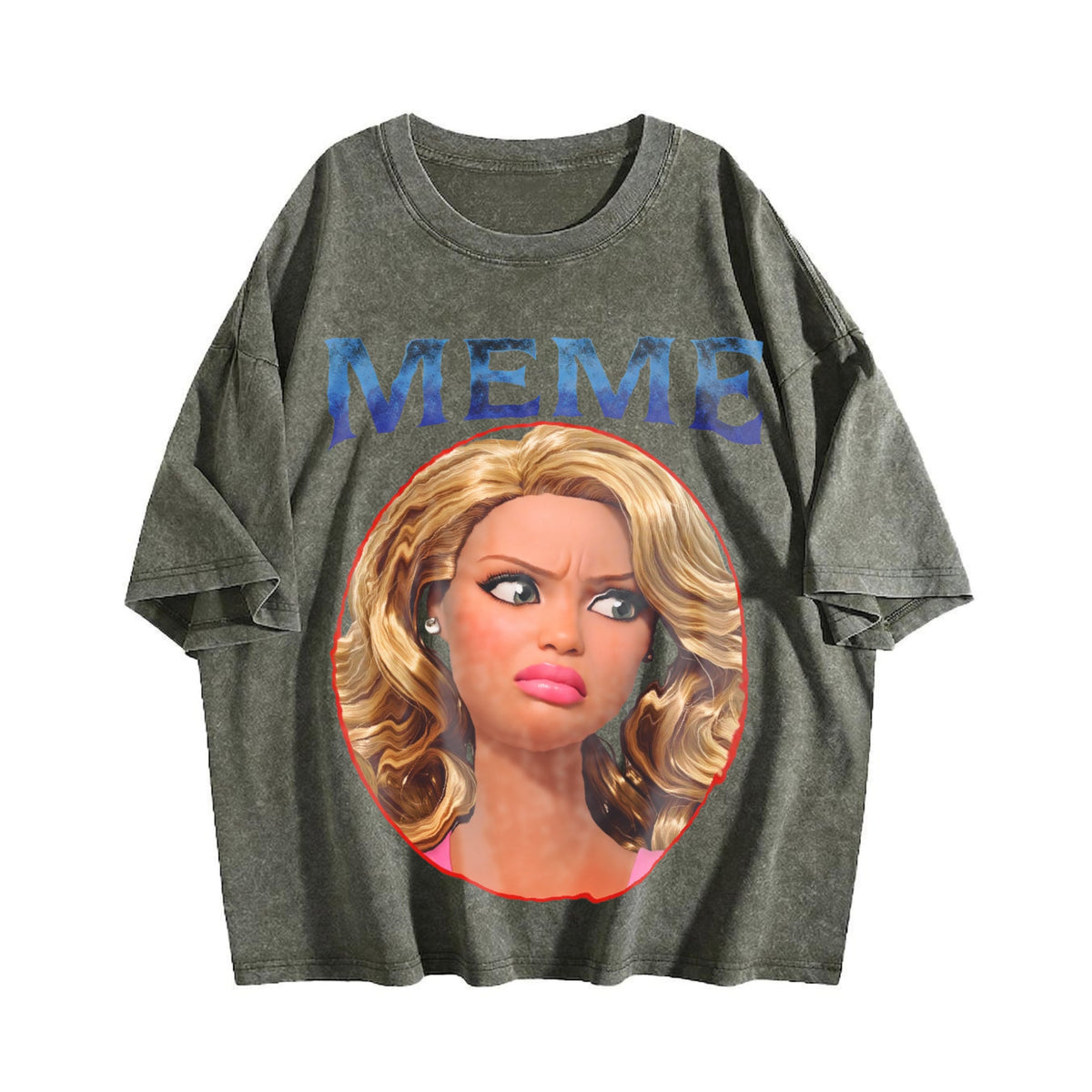 Sassy Doll Meme Portrait Vintage Washed T-Shirt product image 4