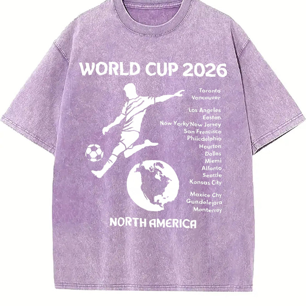 World Cup 2026 North America Host Cities Silhouette Vintage Washed T-Shirt