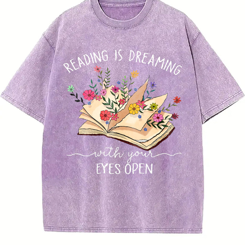 Pure With Reading Is A Dream Quote & Floral Book Vintage product image 6