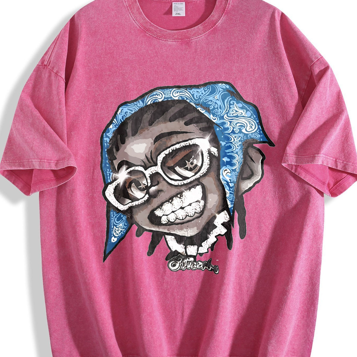 Hip Hop Cartoon Character Vintage Washed T-Shirt product image 7