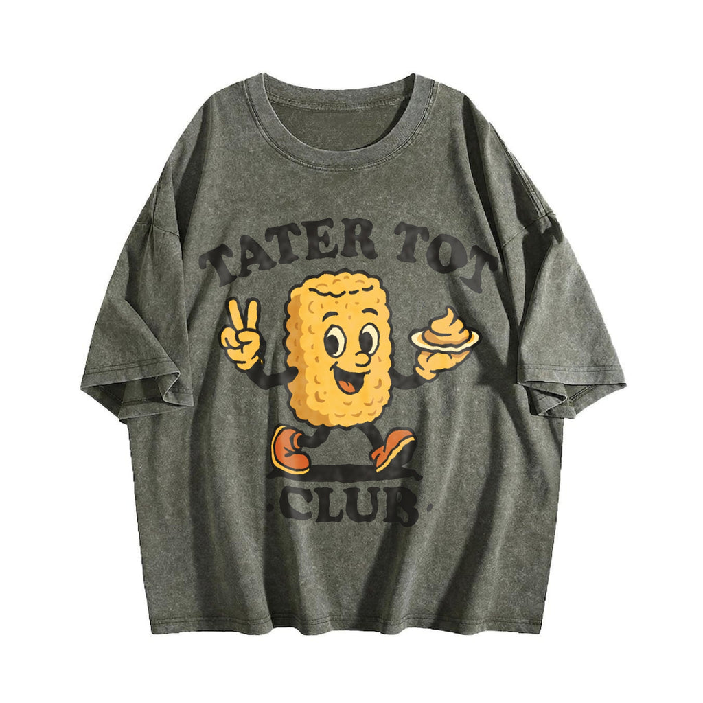 Tater Tot Club For Foodies Vintage Washed T-Shirt product image 4