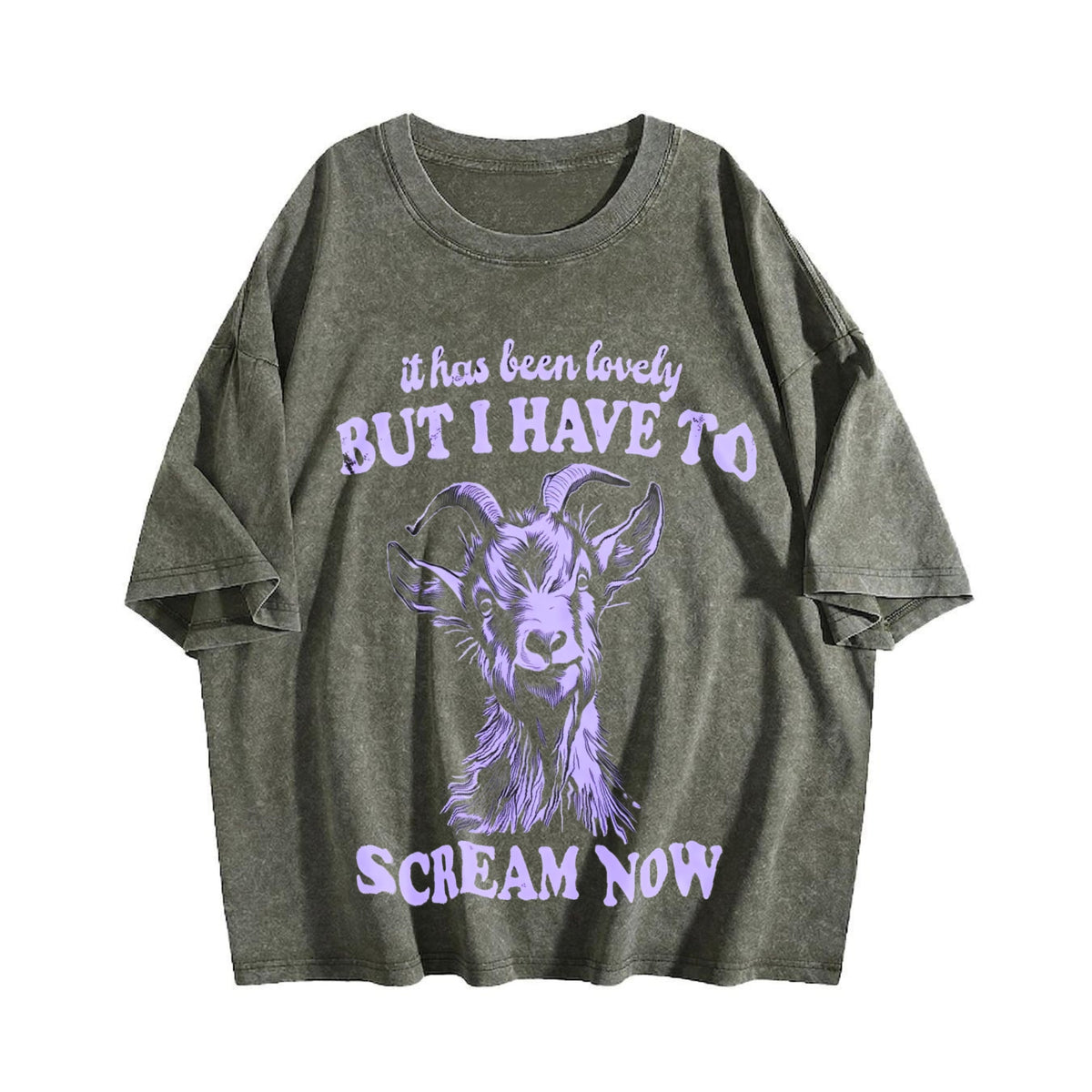 Funny Goat I Have To Scream Now 90's Vintage Washed T-Shirt product image 4