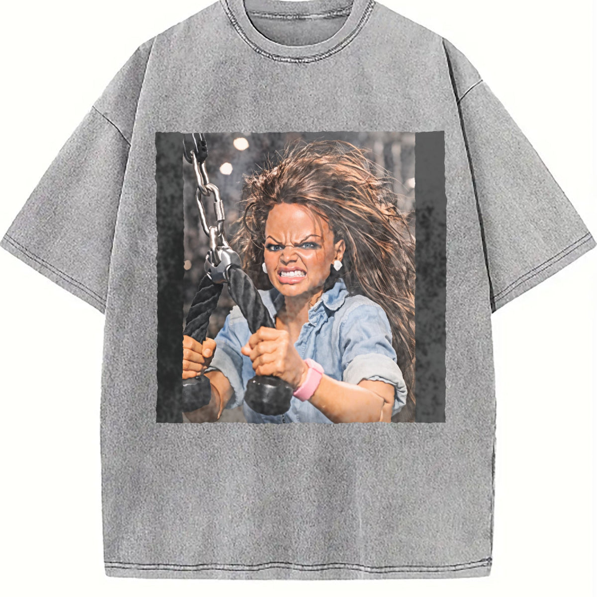 Angry Doll at the Gym Vintage Washed T-Shirt product image 5