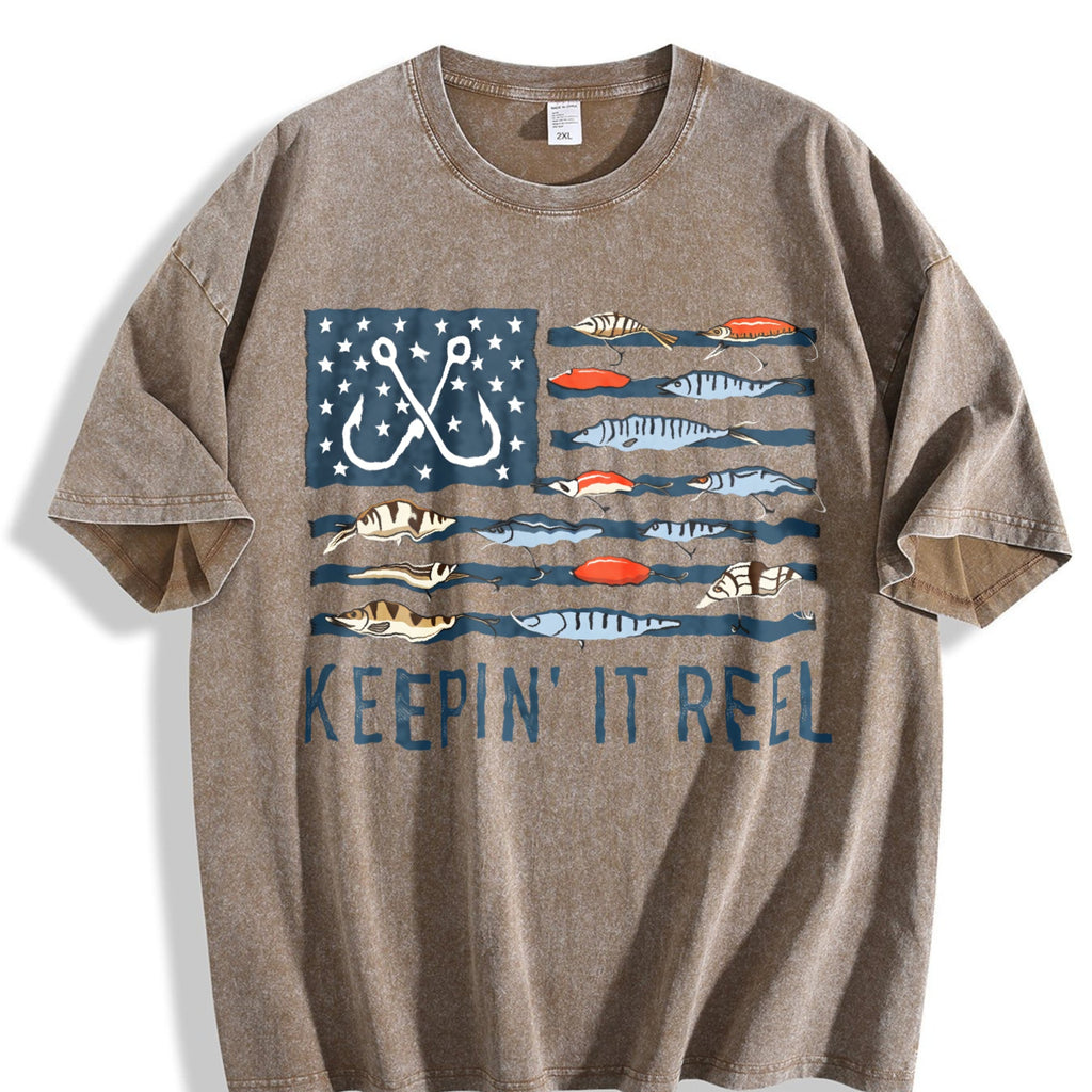 Fishing Enthusiast With Ink Nautical Flag Vintage Washed product image 3