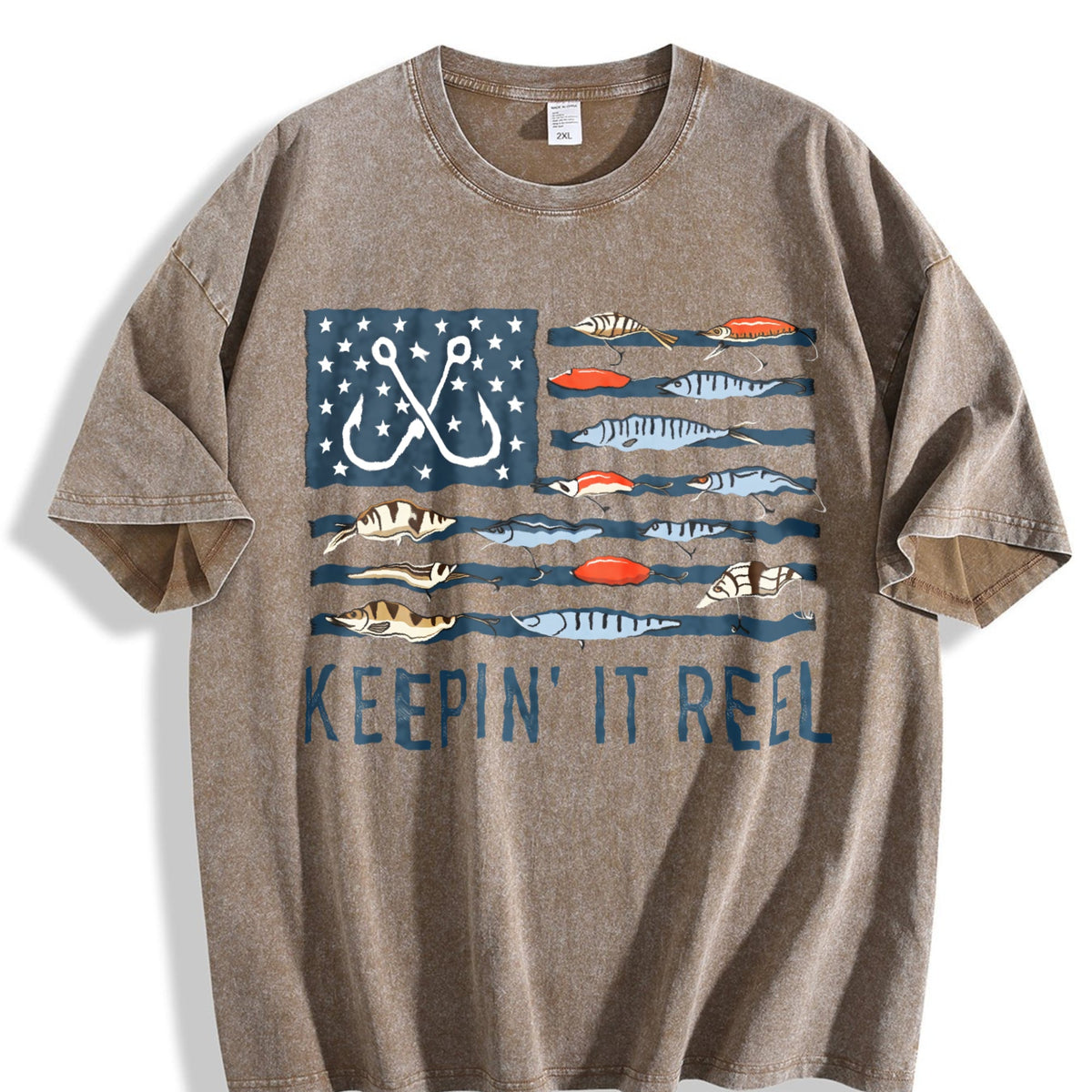 Fishing Enthusiast With Ink Nautical Flag Vintage Washed product image 3