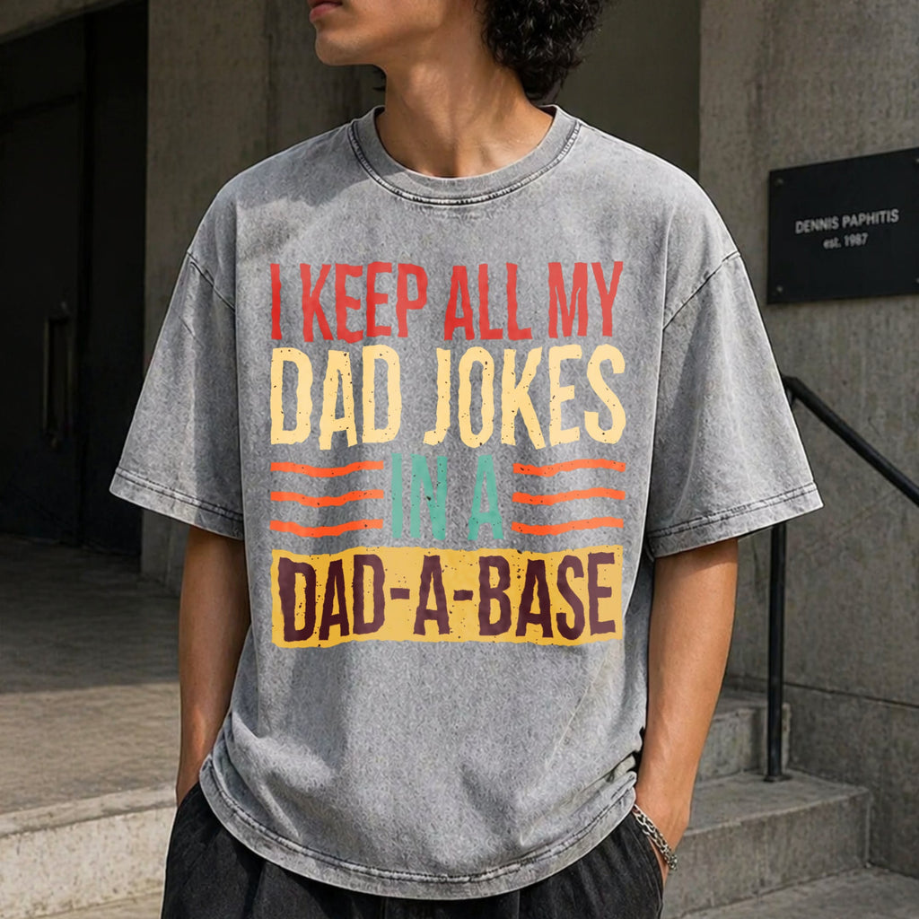 I Keep All My Dad Jokes In A Dad-a-base Vintage Washed product image 5