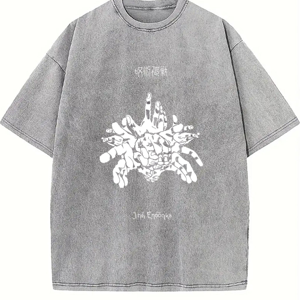 Black Jujutsu Kaisen Jinji Endonka Vintage Washed T-Shirt product image 5