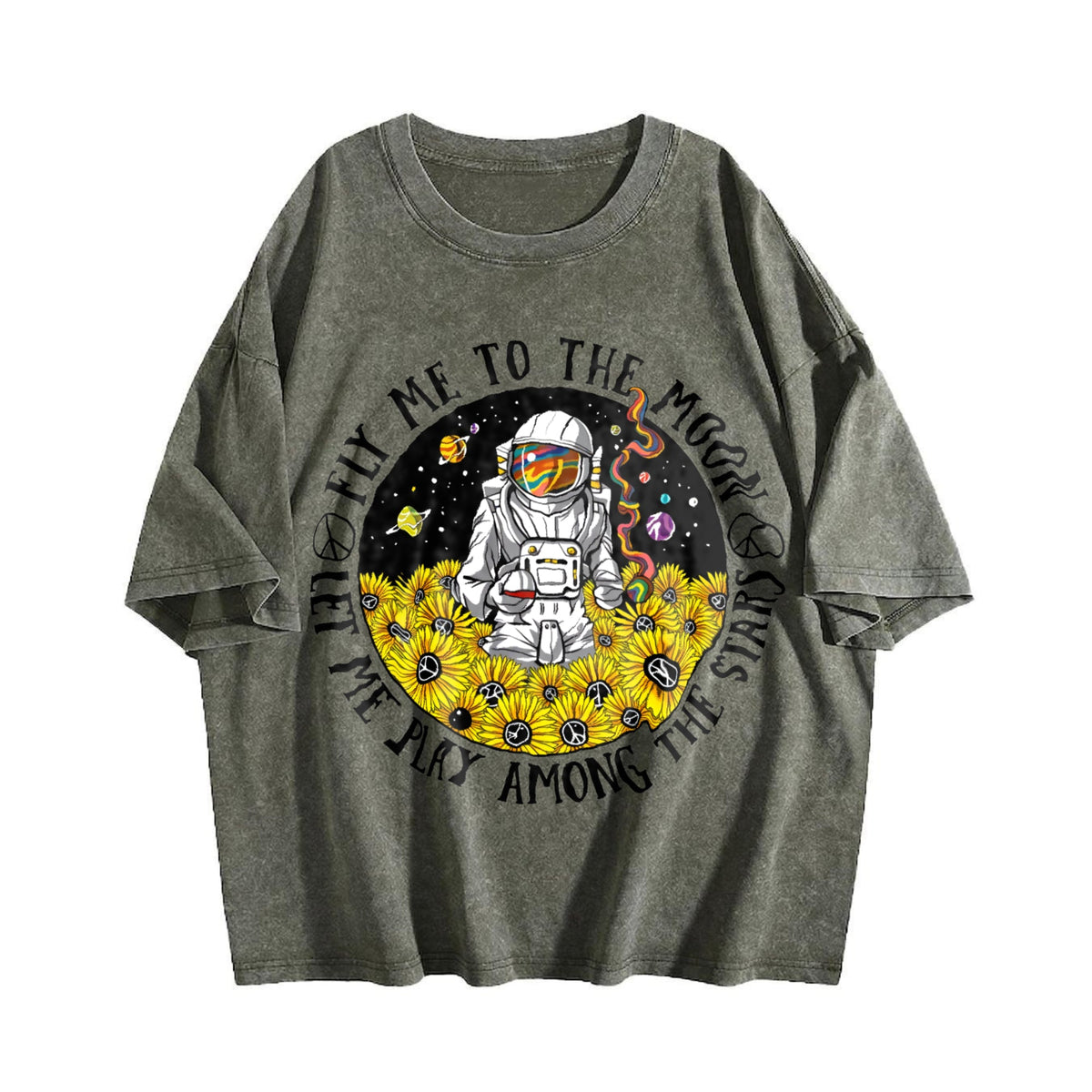 Fly Me To The Moon Let Me Play Among Stars Vintage Washed product image 4