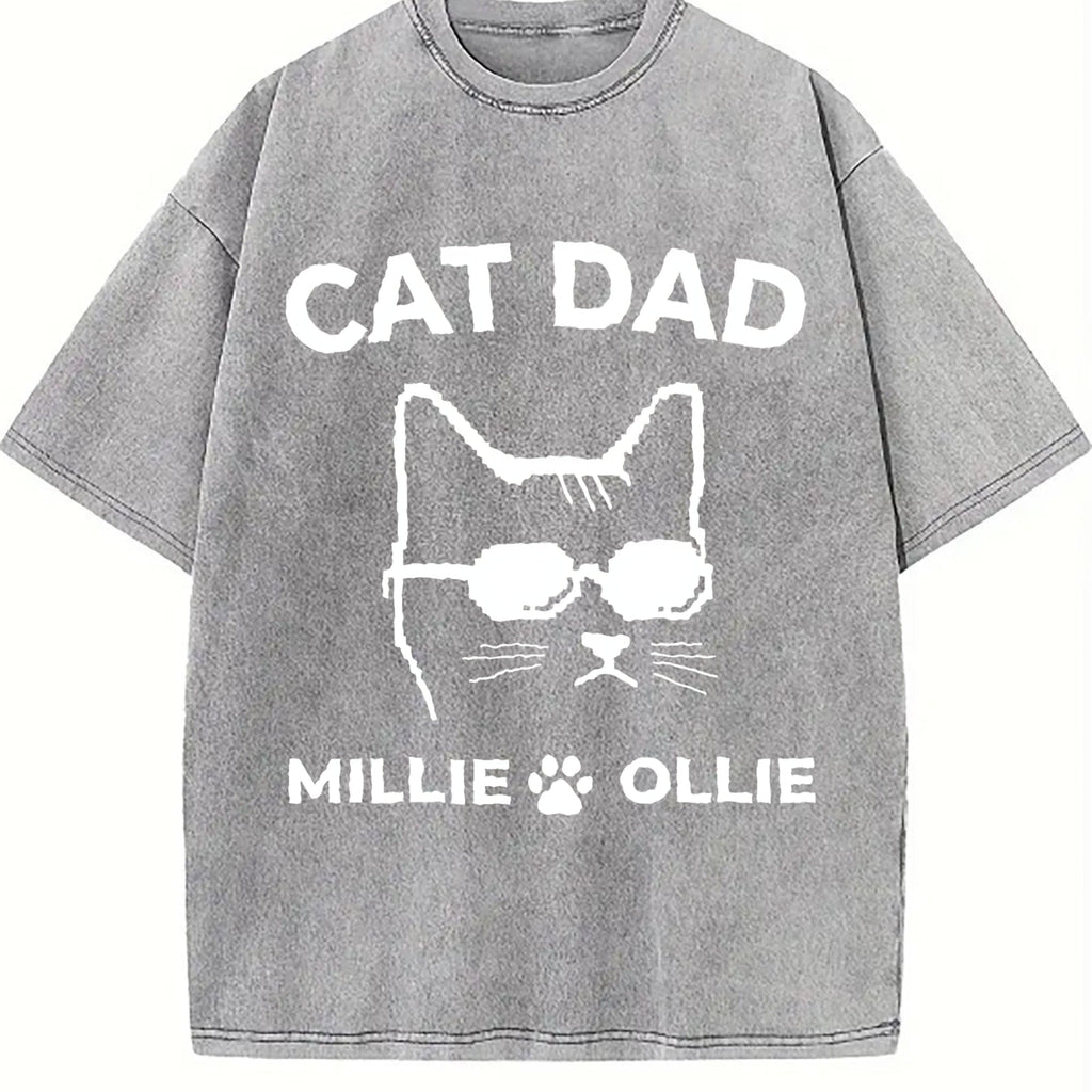 Cat Dad Vintage Washed T-Shirt product image 5