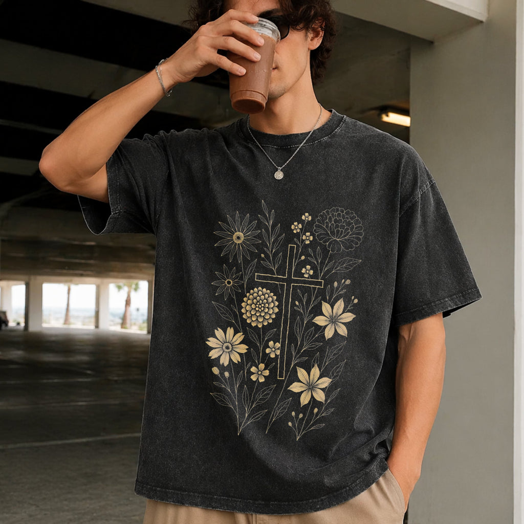 Christian Cross Vintage Washed T-Shirt product image 9