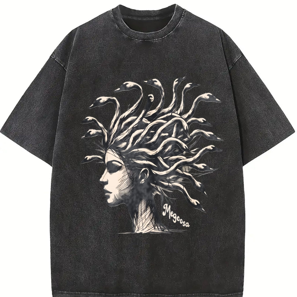 Medusa Goose Head 90s Vintage Washed T-Shirt product image 2