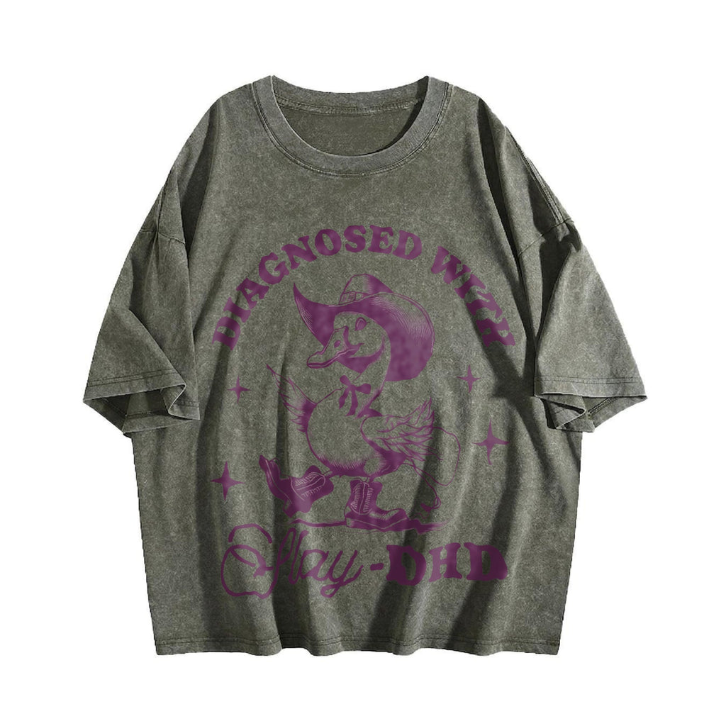 Goose Diagnosed With Slay-dhd Vintage Washed T-Shirt product image 4