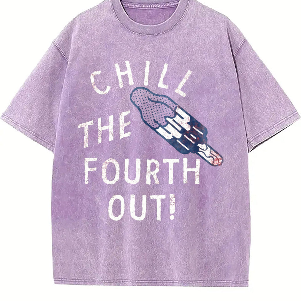 Chill The Fourth Out Funny Of July Popsicle Joke Vintage product image 6