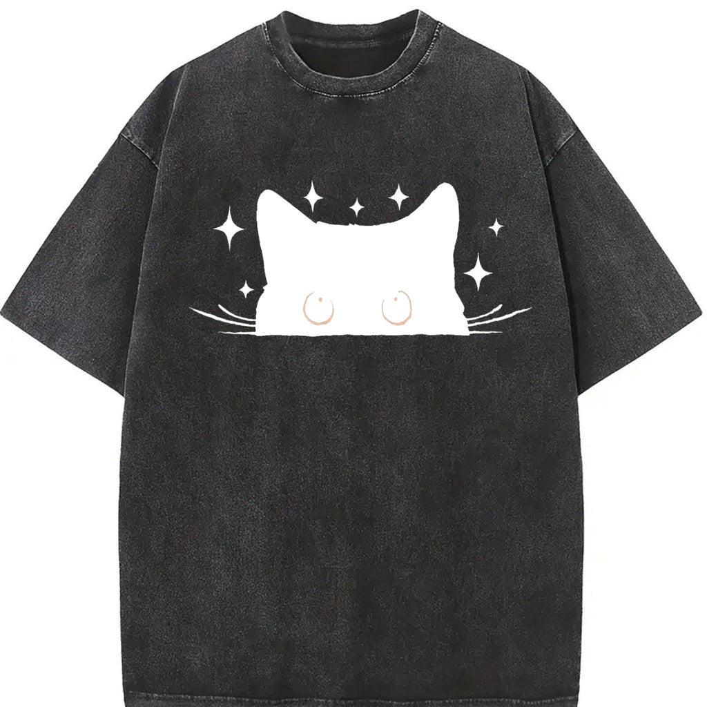Cat Vintage Washed T-Shirt product image 2