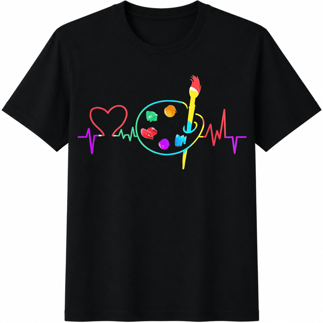 Drawing - A Brush With A Heartbeat Cotton T-Shirt product image 1