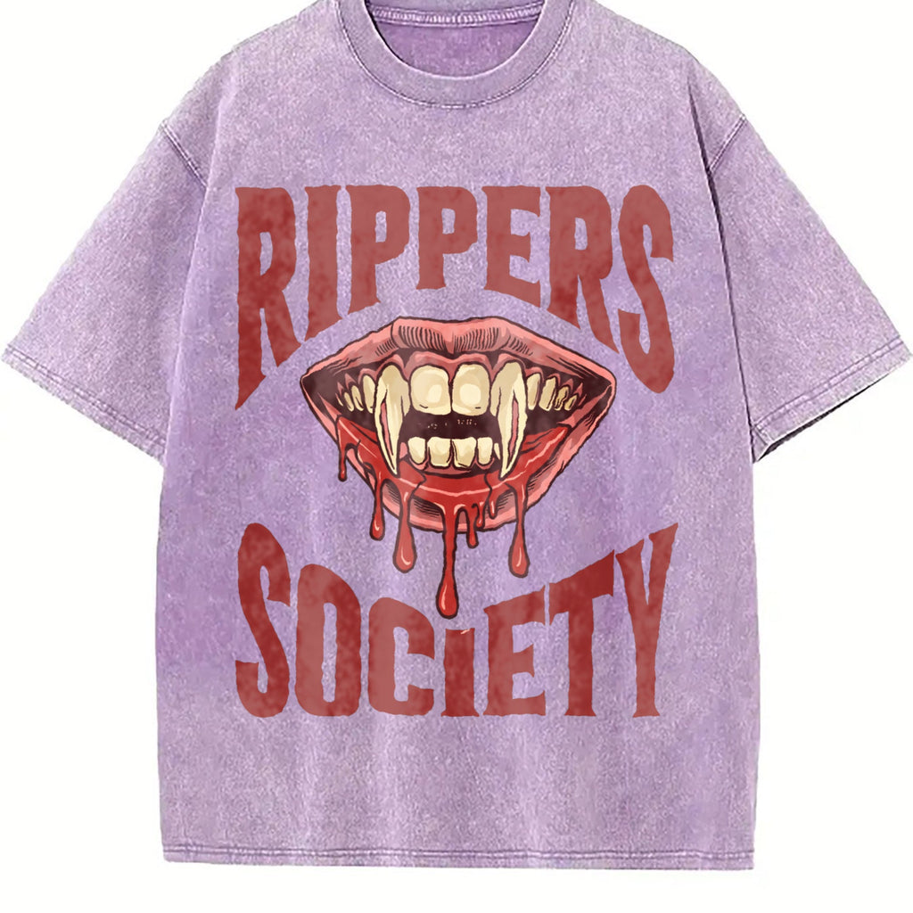 Horror Rippers Society 90s Halloween Vintage Washed T-Shirt product image 6