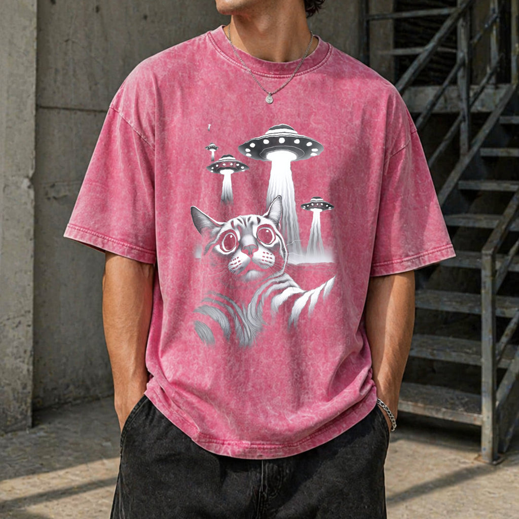 UFO Cat Vintage Washed T-Shirt product image 7