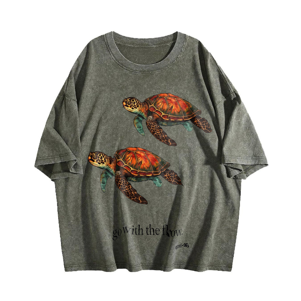 Go With The Flow Turtle Vintage Washed T-Shirt product image 4