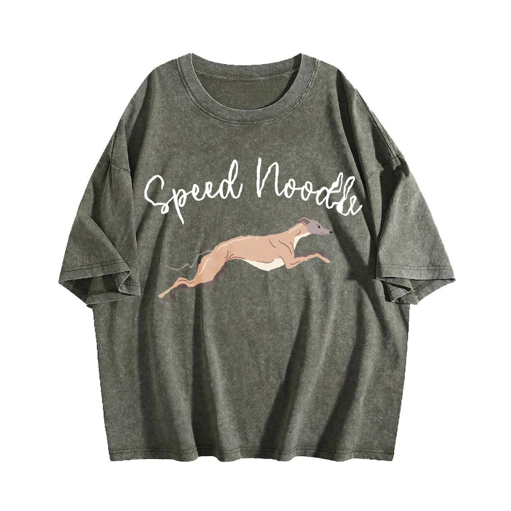 Speed Noodle Greyhound Lover Vintage Washed T-Shirt product image 4
