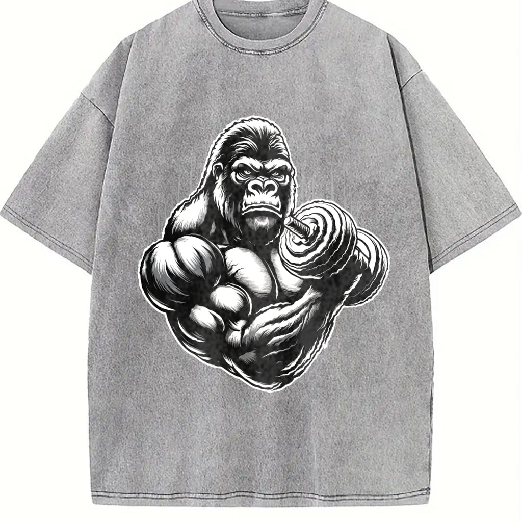 Gorilla Muscle Dumbbell Vintage Washed T-Shirt product image 5