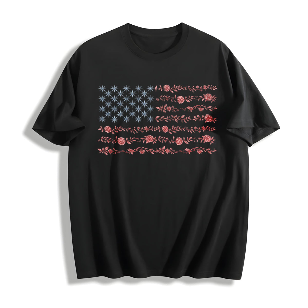 Chinoiserie American Flag Cotton T-Shirt product image 1