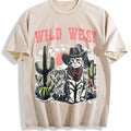 Wild West Cowboy Cat Vintage Washed T-Shirt product image 1