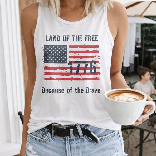 1776 Land Of The Free Because Of The Brave Women's Tank Top