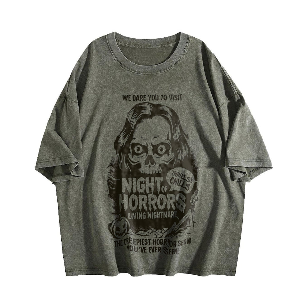 We Dare You To Visit Night Of Horrors Vintage Washed T-Shirt product image 4