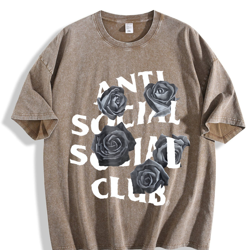 Anti Social Club Black Rose Vintage Washed T-Shirt product image 3