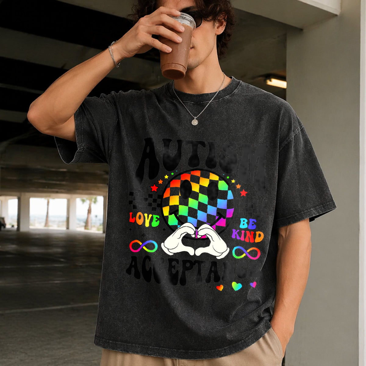 Autism Acceptance Vintage Washed T-Shirt product image 9