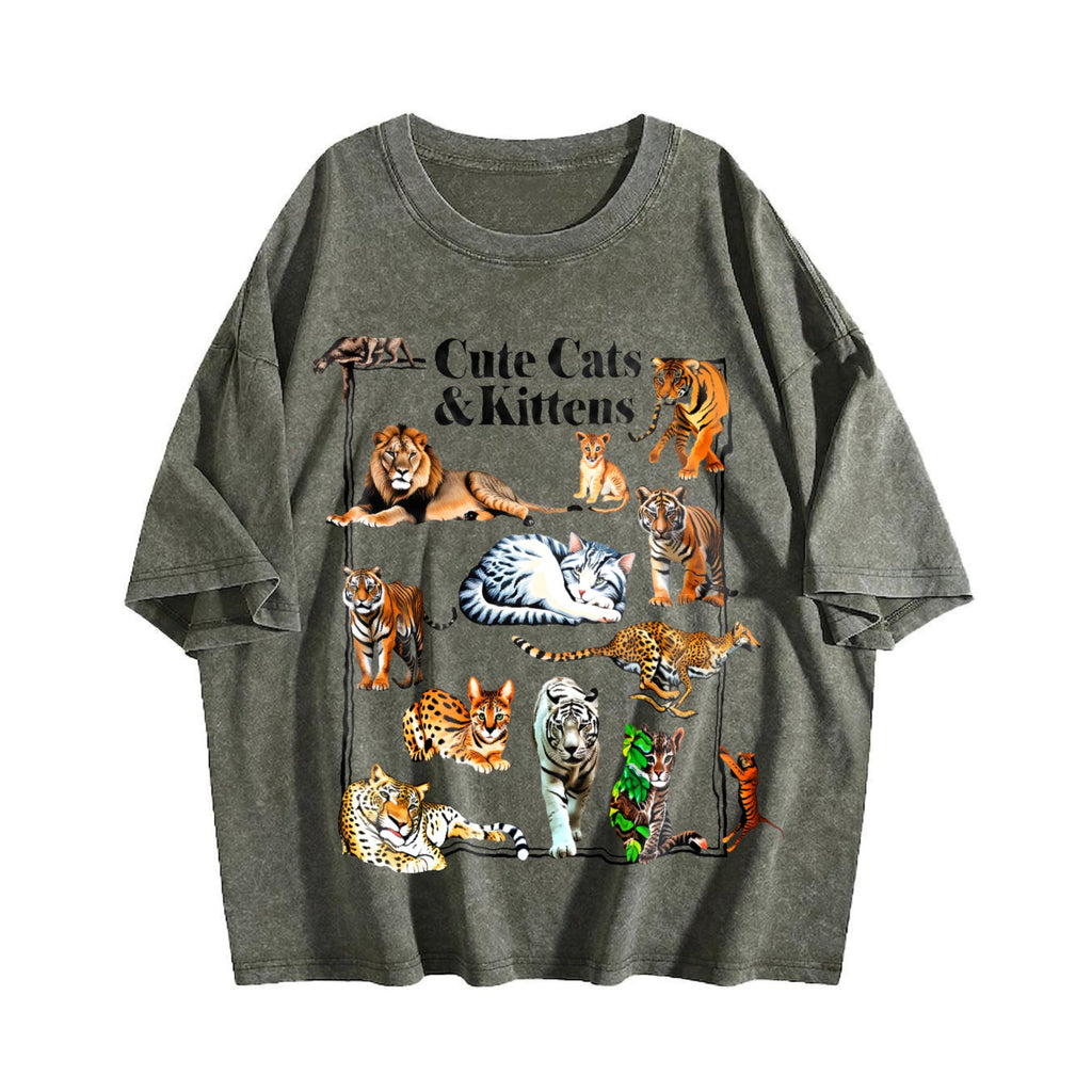 Cute Cats & Kittens Vintage Washed T-Shirt product image 4