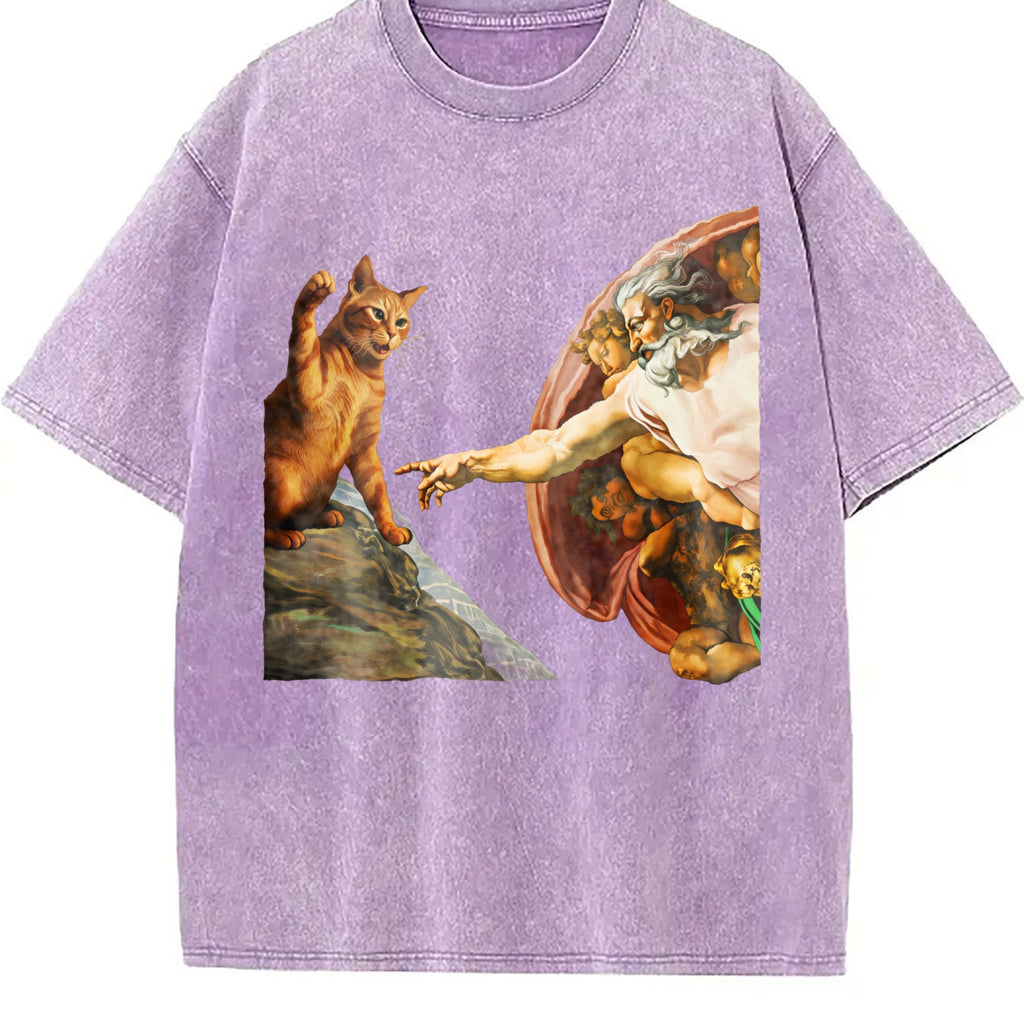 Creation Of Cat Vintage Washed T-Shirt product image 6