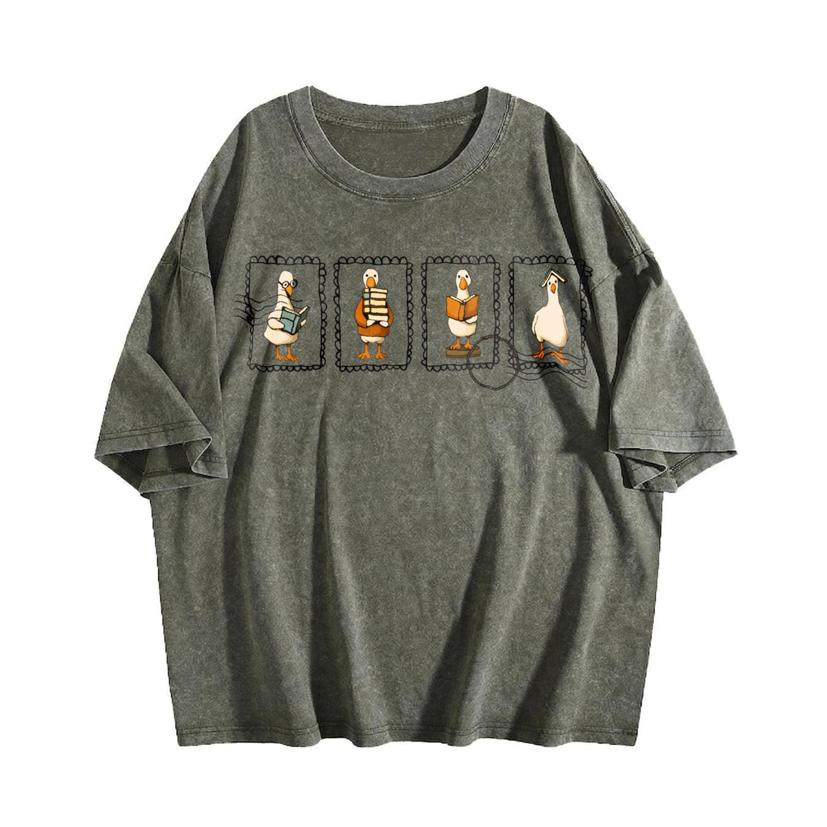 Quirky Goose Postage Stamps Vintage Washed T-Shirt product image 4
