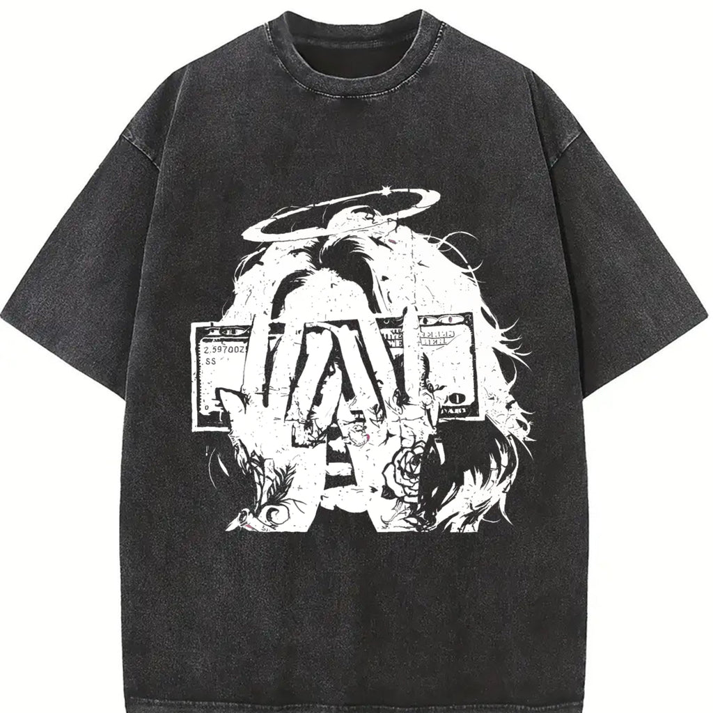 Money Angel Rose Vintage Washed T-Shirt product image 2
