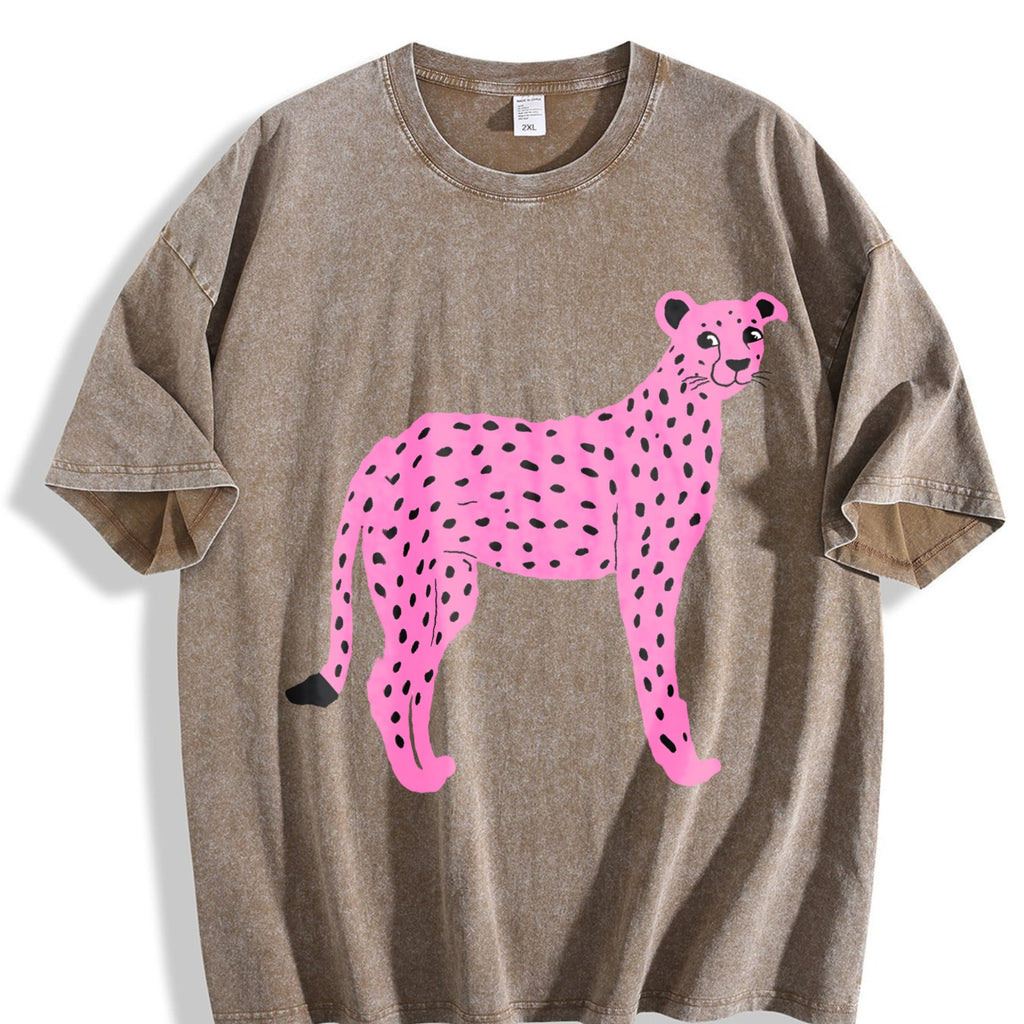 Pink Cheetah Vintage Washed T-Shirt product image 3