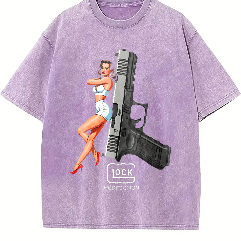 Glock Perfection Pin-up Girl Vintage Washed T-Shirt product image 6