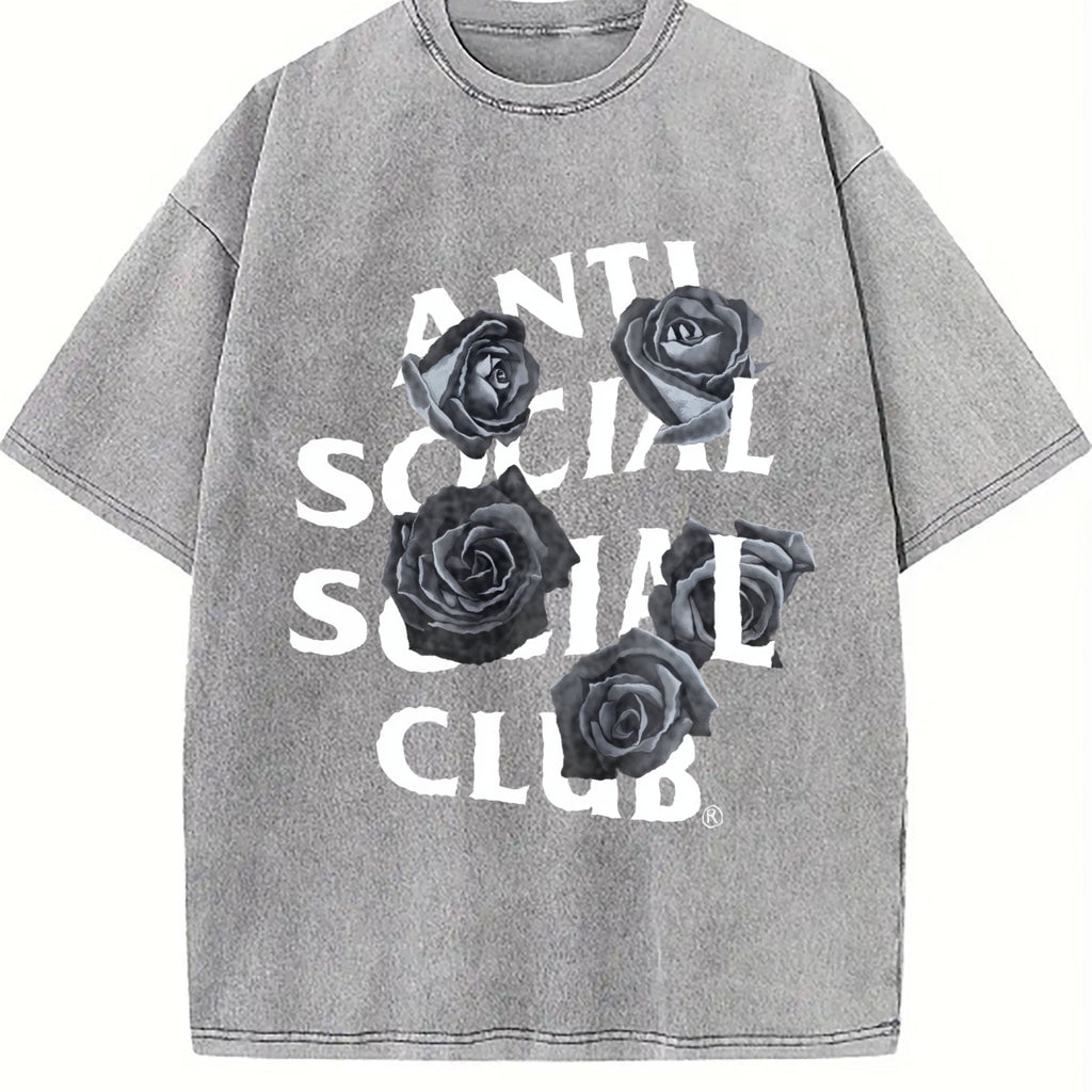 Anti Social Club Black Rose Vintage Washed T-Shirt product image 5