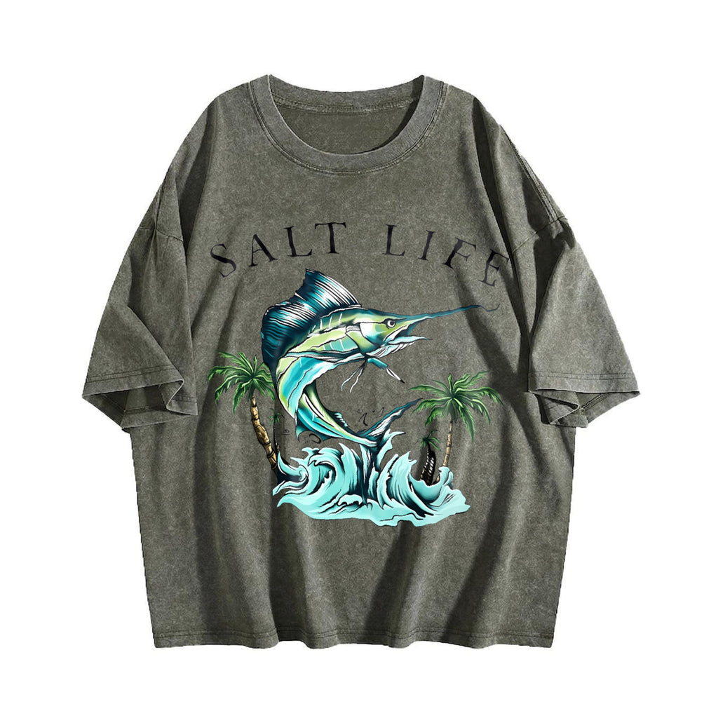 Saltwater Fishing Vintage Washed T-Shirt product image 4