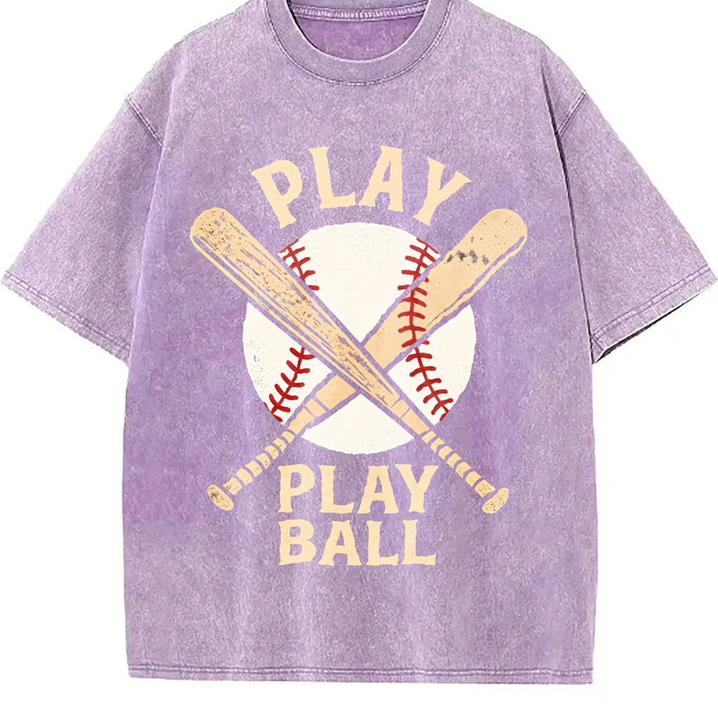 Play Ball Baseball Bats Vintage Washed T-Shirt product image 6