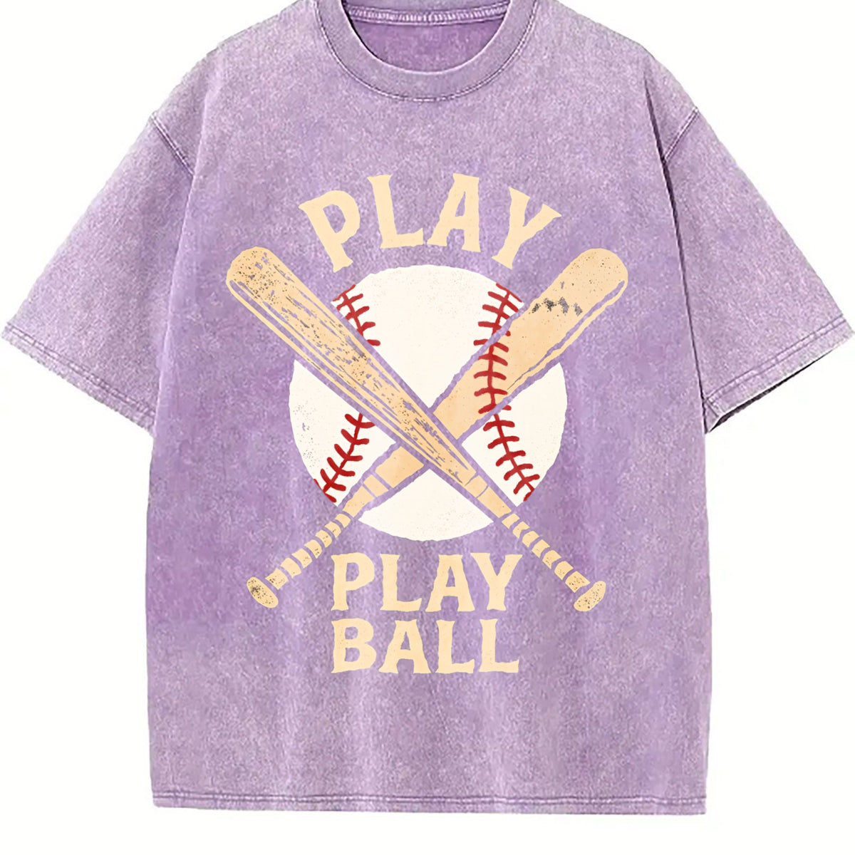 Play Ball Baseball Bats Vintage Washed T-Shirt product image 6