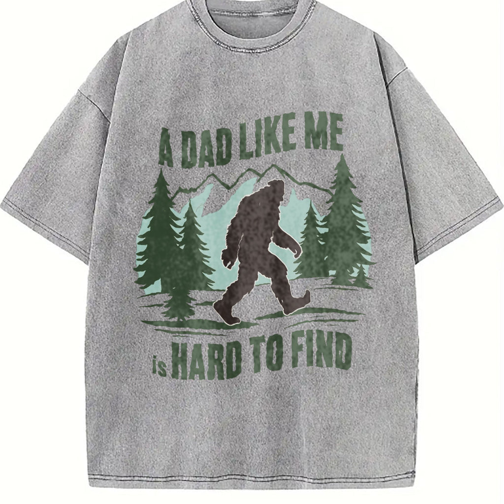Funny Bigfoot Dad Vintage Washed T-Shirt product image 5
