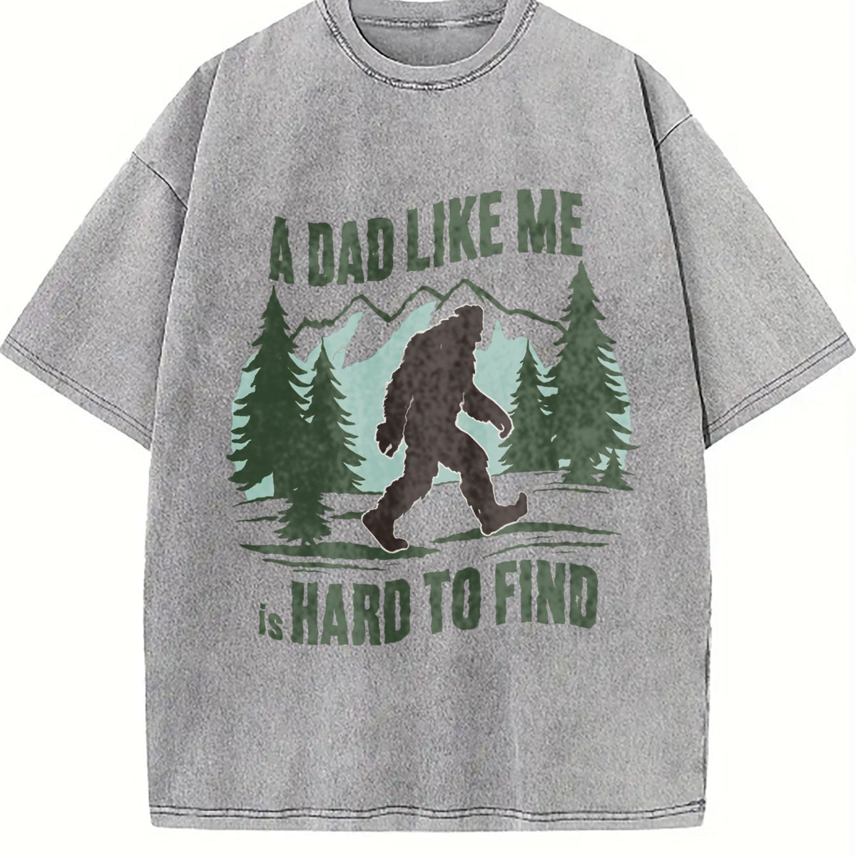 Funny Bigfoot Dad Vintage Washed T-Shirt product image 5